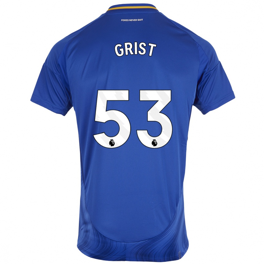 Enfant Football Maillot Ben Grist #53 Bleu Blanc Tenues Domicile 2024/25