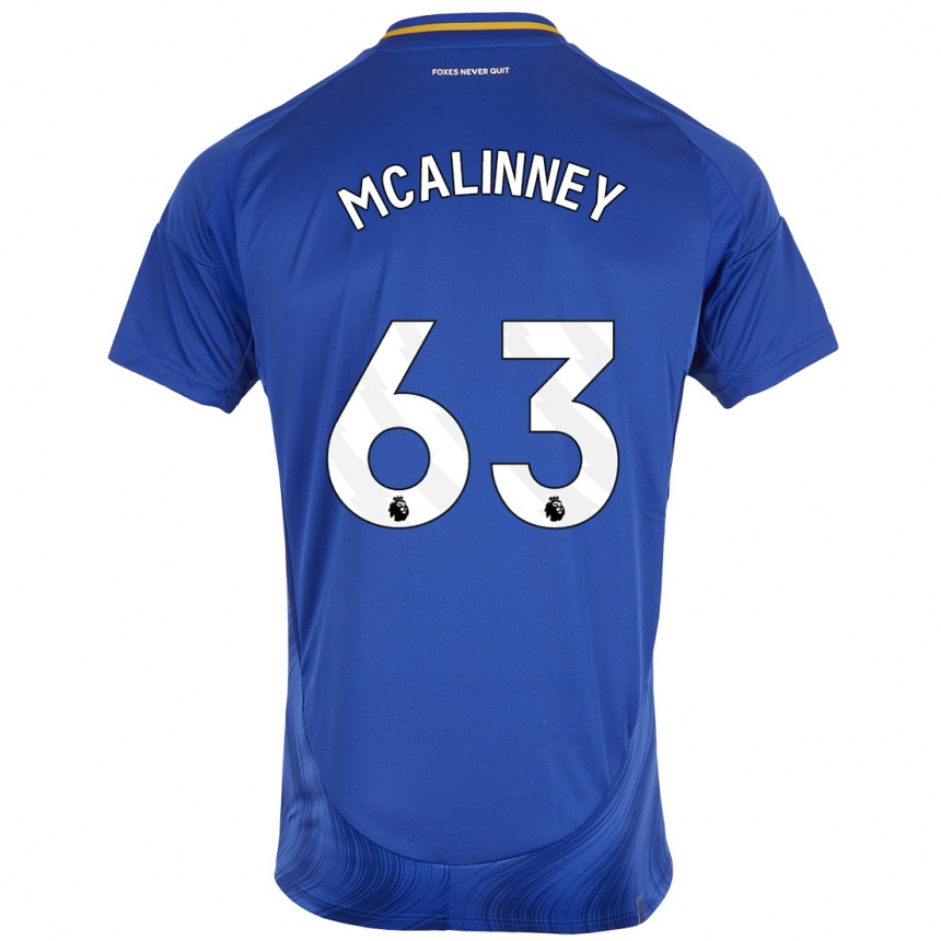 Enfant Football Maillot Liam Mcalinney #63 Bleu Blanc Tenues Domicile 2024/25