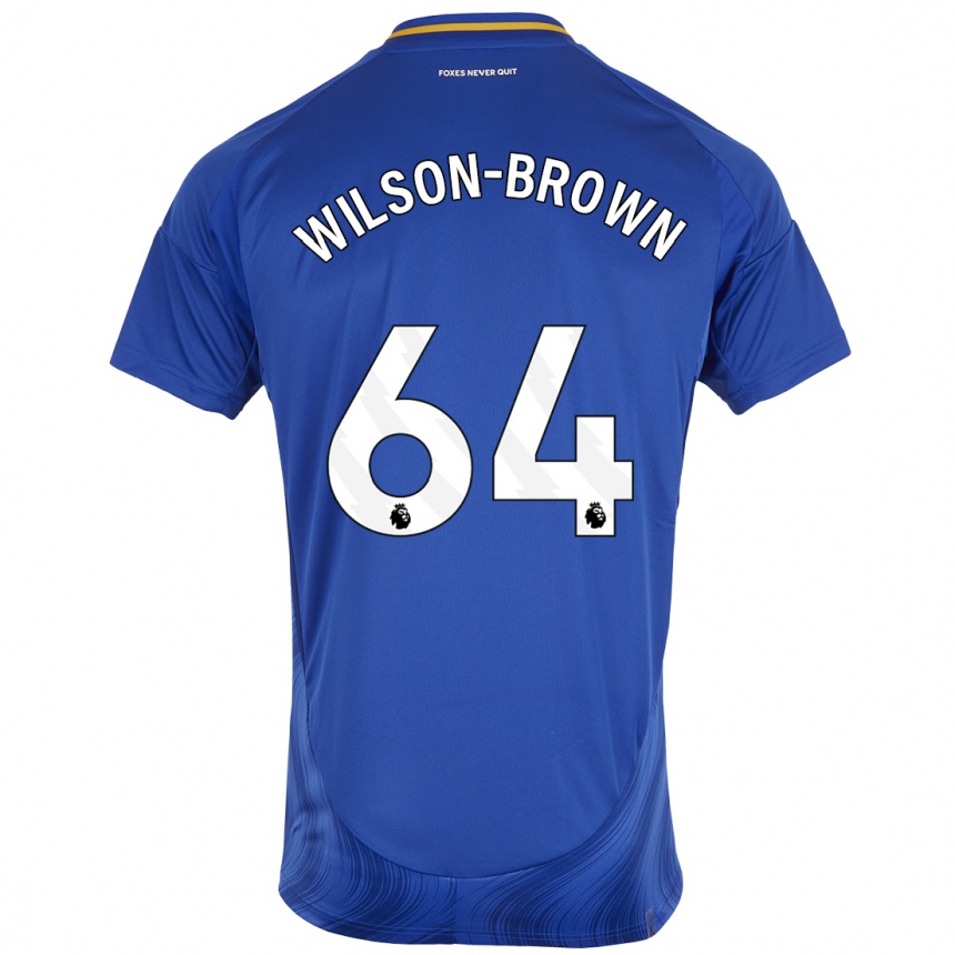 Enfant Football Maillot Thomas Wilson-Brown #64 Bleu Blanc Tenues Domicile 2024/25