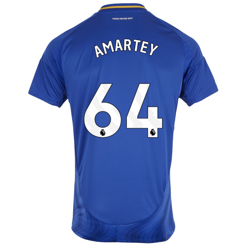 Enfant Football Maillot Bobby Amartey #64 Bleu Blanc Tenues Domicile 2024/25