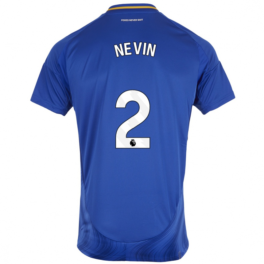 Enfant Football Maillot Courtney Nevin #2 Bleu Blanc Tenues Domicile 2024/25