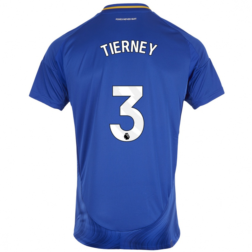 Enfant Football Maillot Sam Tierney #3 Bleu Blanc Tenues Domicile 2024/25