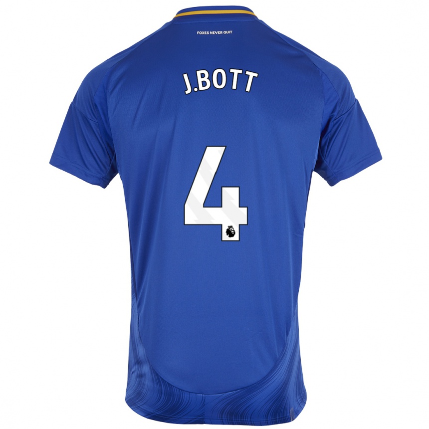 Enfant Football Maillot C. J. Bott #4 Bleu Blanc Tenues Domicile 2024/25