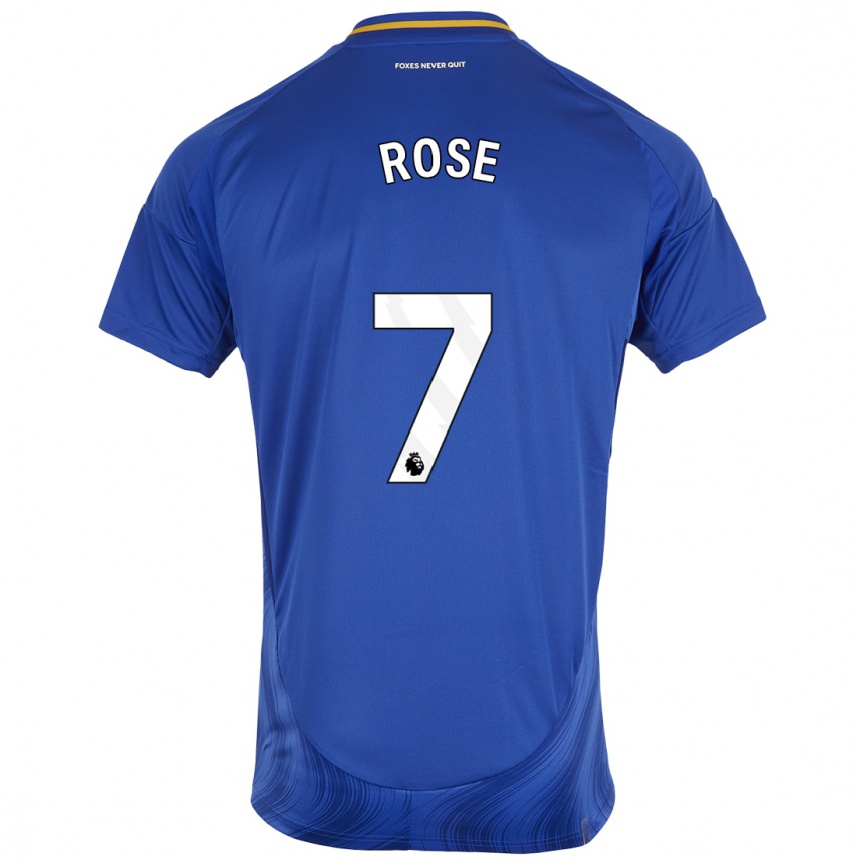 Enfant Football Maillot Deanne Rose #7 Bleu Blanc Tenues Domicile 2024/25