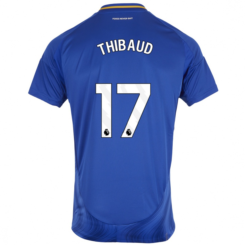 Enfant Football Maillot Julie Thibaud #17 Bleu Blanc Tenues Domicile 2024/25