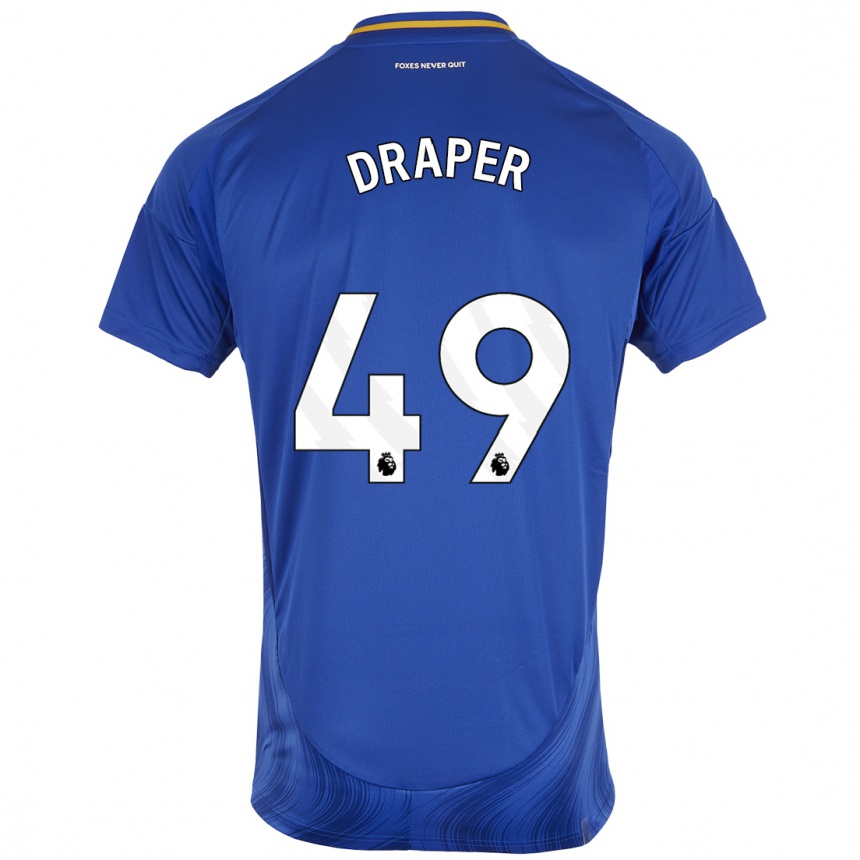 Enfant Football Maillot Denny Draper #49 Bleu Blanc Tenues Domicile 2024/25