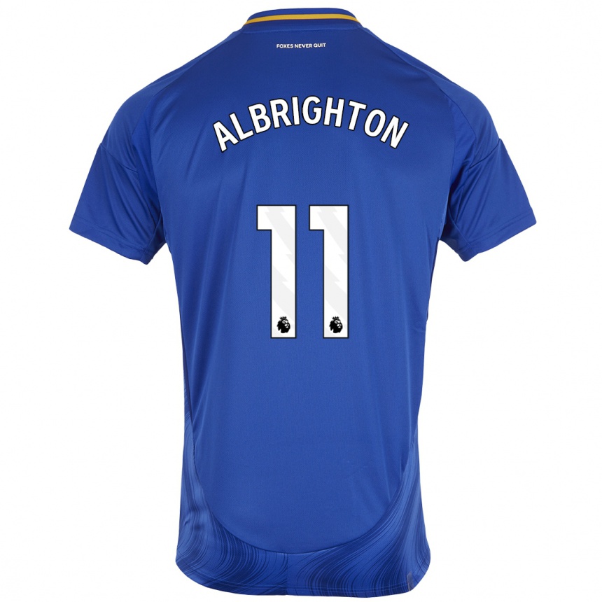 Enfant Football Maillot Marc Albrighton #11 Bleu Blanc Tenues Domicile 2024/25