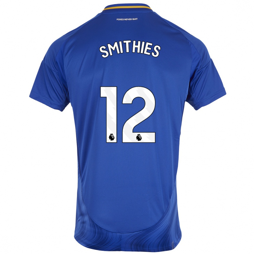 Enfant Football Maillot Alex Smithies #12 Bleu Blanc Tenues Domicile 2024/25