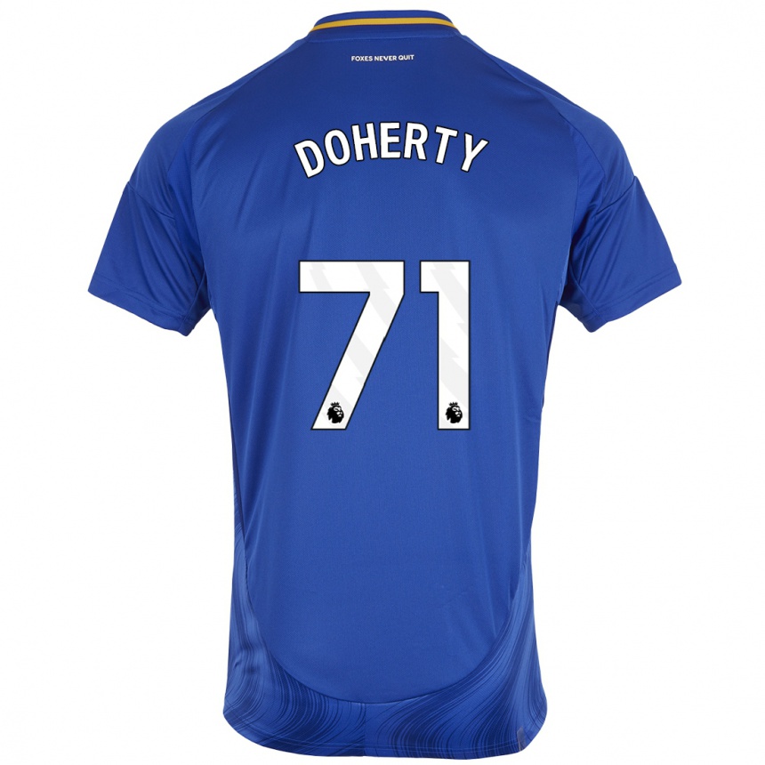 Enfant Football Maillot Arlo Doherty #71 Bleu Blanc Tenues Domicile 2024/25