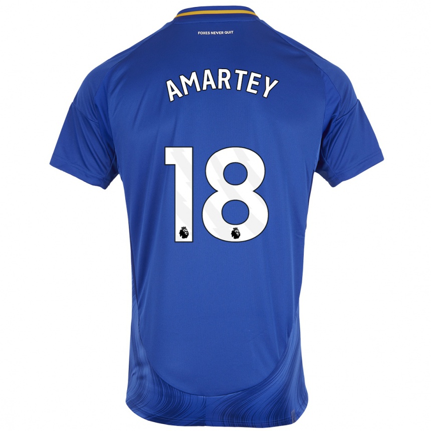 Enfant Football Maillot Daniel Amartey #18 Bleu Blanc Tenues Domicile 2024/25