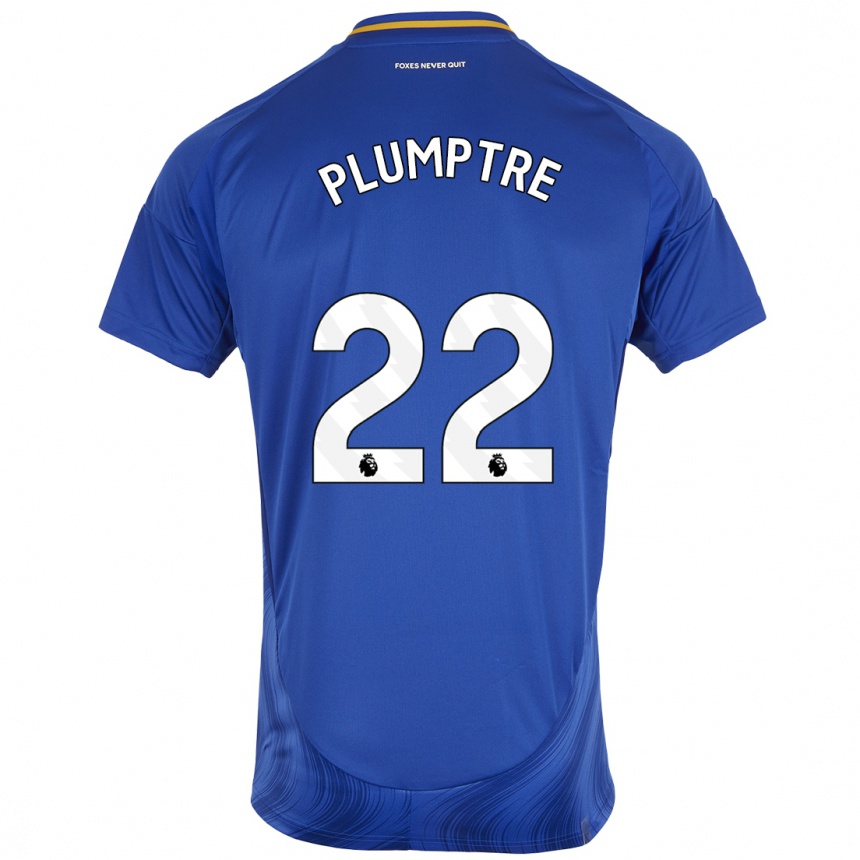 Enfant Football Maillot Ashleigh Plumptre #22 Bleu Blanc Tenues Domicile 2024/25