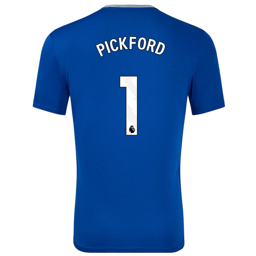 Enfant Football Maillot Pickford #1 Bleu Avec Tenues Domicile 2024/25