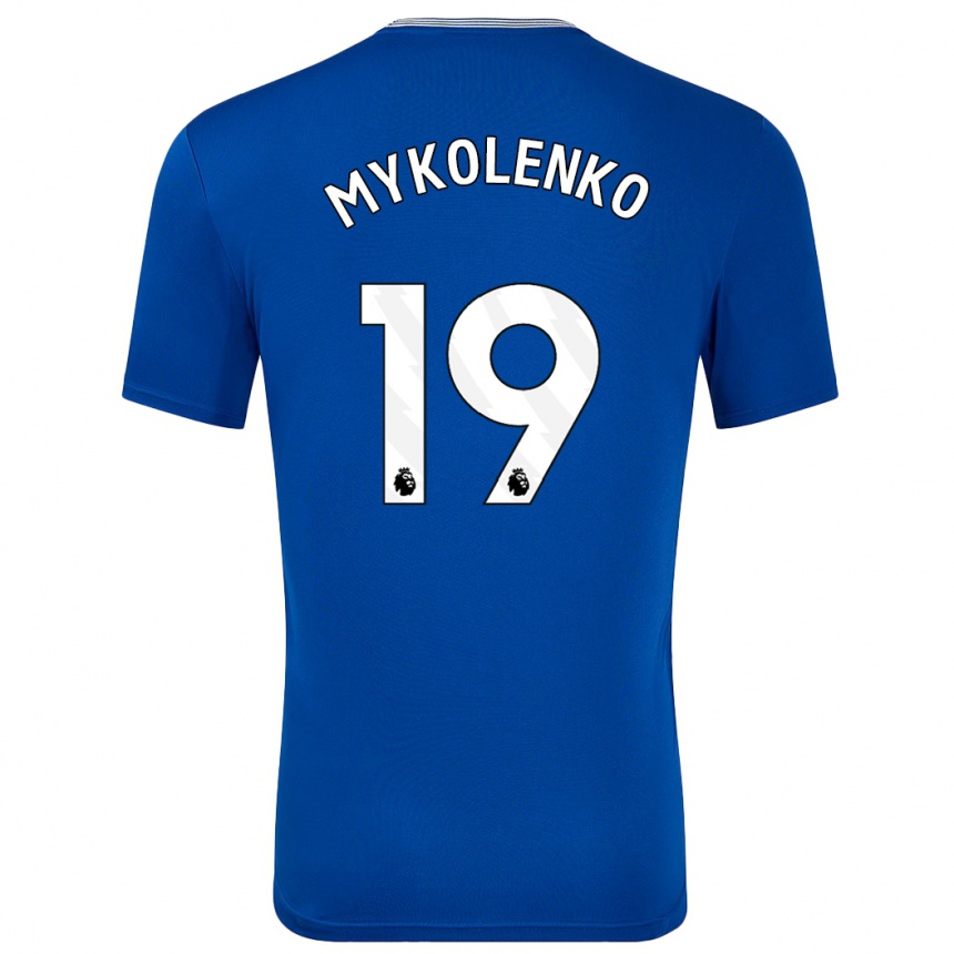 Enfant Football Maillot Vitaliy Mykolenko #19 Bleu Avec Tenues Domicile 2024/25