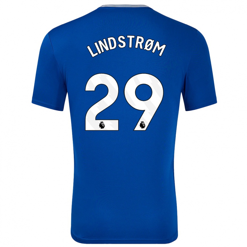 Enfant Football Maillot Jesper Lindstrøm #29 Bleu Avec Tenues Domicile 2024/25