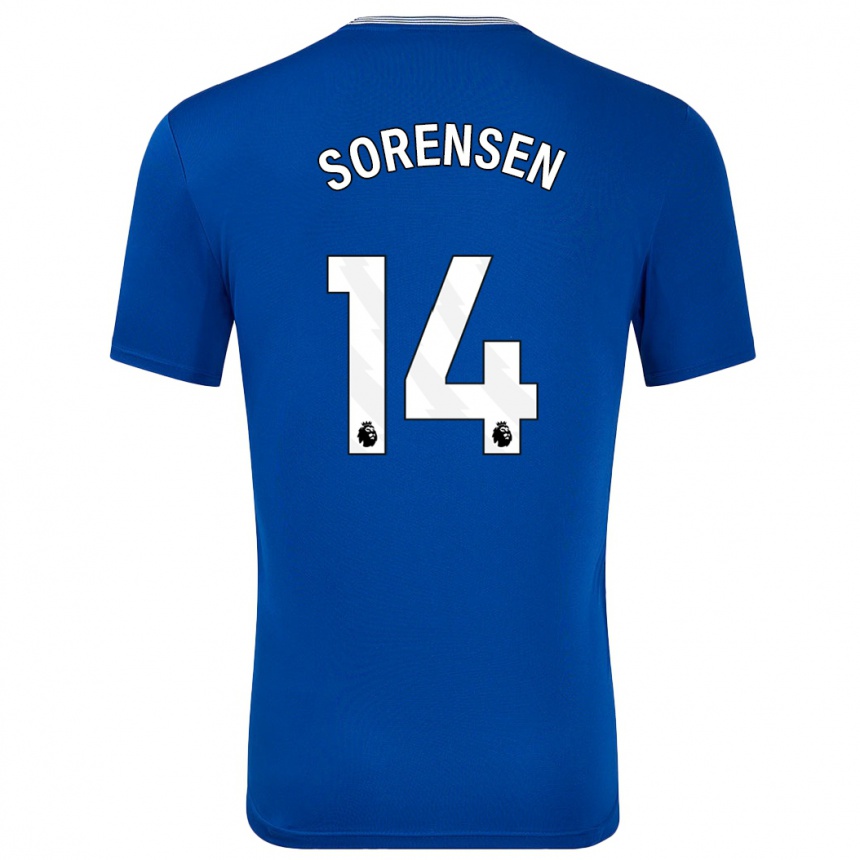 Enfant Football Maillot Nicoline Sorensen #14 Bleu Avec Tenues Domicile 2024/25