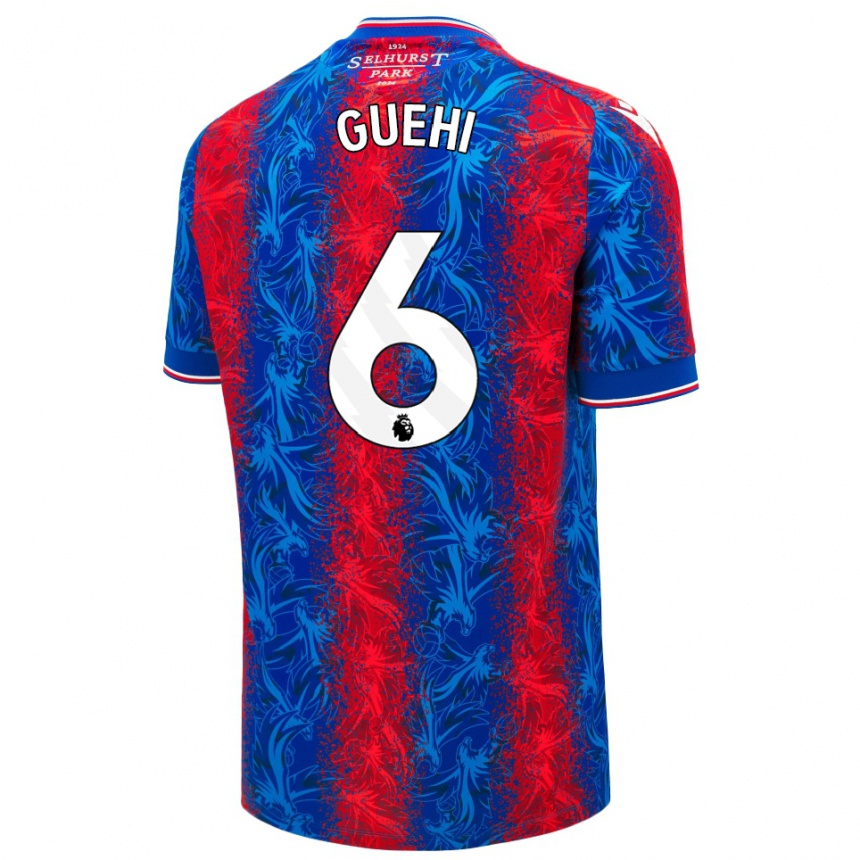 Enfant Football Maillot Marc Guéhi #6 Rayures Rouges Et Bleues Tenues Domicile 2024/25