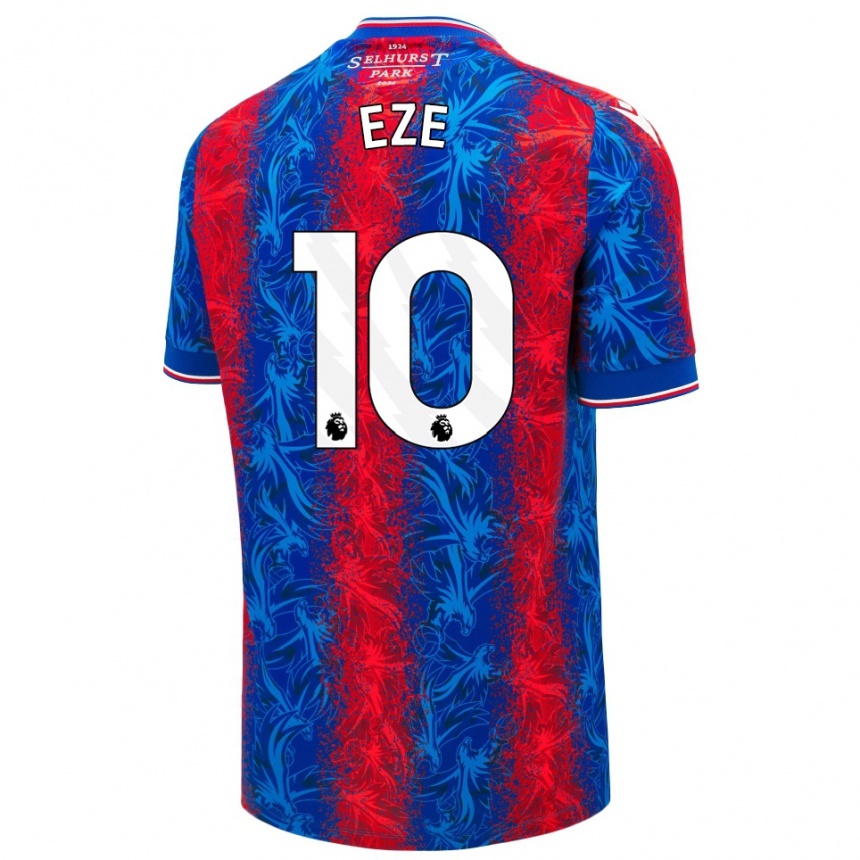 Enfant Football Maillot Eberechi Eze #10 Rayures Rouges Et Bleues Tenues Domicile 2024/25