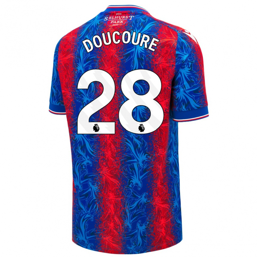 Enfant Football Maillot Cheick Doucouré #28 Rayures Rouges Et Bleues Tenues Domicile 2024/25