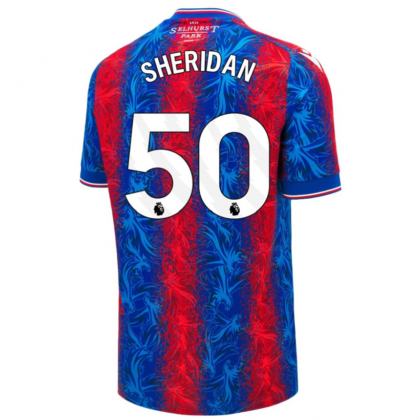 Enfant Football Maillot Joe Sheridan #50 Rayures Rouges Et Bleues Tenues Domicile 2024/25