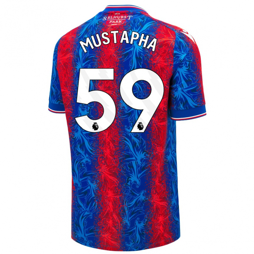 Enfant Football Maillot Hindolo Mustapha #59 Rayures Rouges Et Bleues Tenues Domicile 2024/25