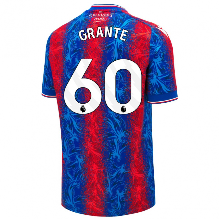 Enfant Football Maillot Jake Grante #60 Rayures Rouges Et Bleues Tenues Domicile 2024/25