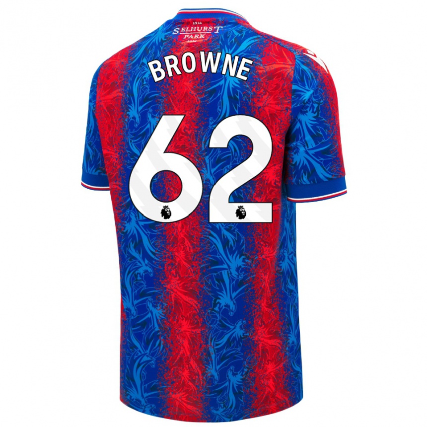 Enfant Football Maillot Luke Browne #62 Rayures Rouges Et Bleues Tenues Domicile 2024/25