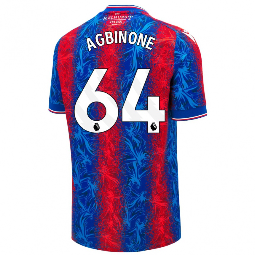 Enfant Football Maillot Asher Agbinone #64 Rayures Rouges Et Bleues Tenues Domicile 2024/25