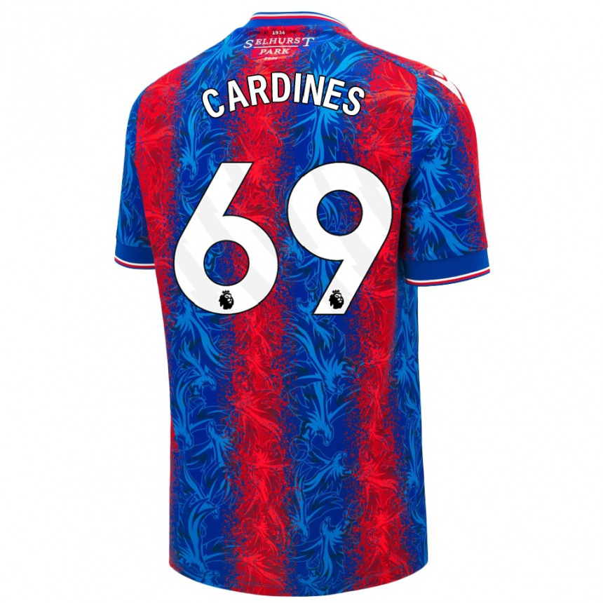 Enfant Football Maillot Rio Cardines #69 Rayures Rouges Et Bleues Tenues Domicile 2024/25