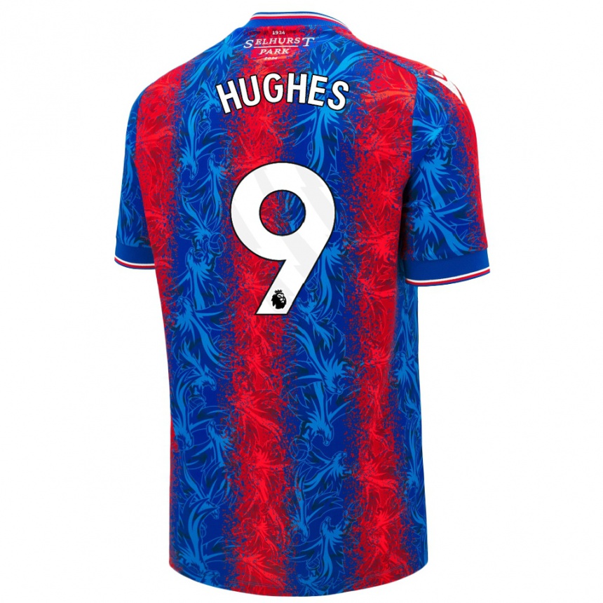 Enfant Football Maillot Elise Hughes #9 Rayures Rouges Et Bleues Tenues Domicile 2024/25