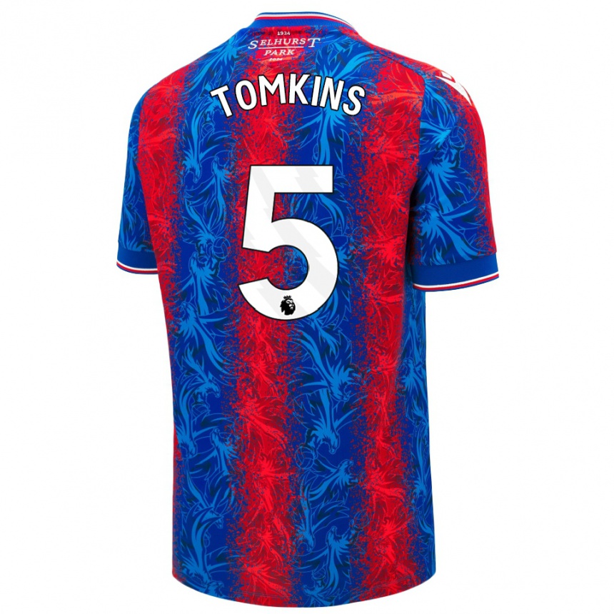 Enfant Football Maillot James Tomkins #5 Rayures Rouges Et Bleues Tenues Domicile 2024/25