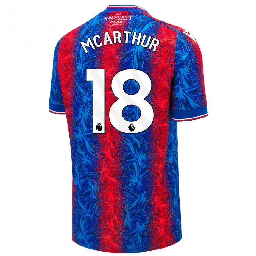 Enfant Football Maillot James Mcarthur #18 Rayures Rouges Et Bleues Tenues Domicile 2024/25