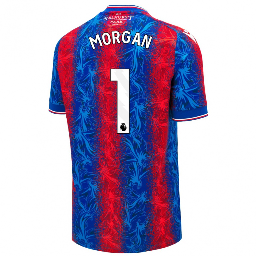 Enfant Football Maillot Chloe Morgan #1 Rayures Rouges Et Bleues Tenues Domicile 2024/25