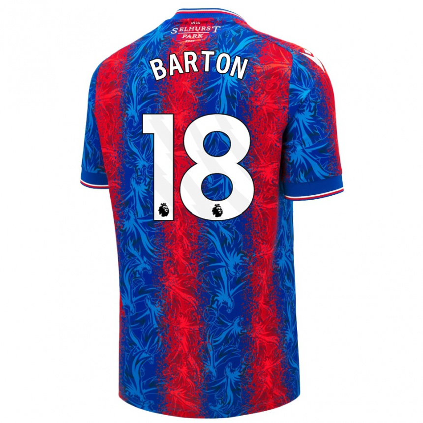 Enfant Football Maillot Kirsty Barton #18 Rayures Rouges Et Bleues Tenues Domicile 2024/25