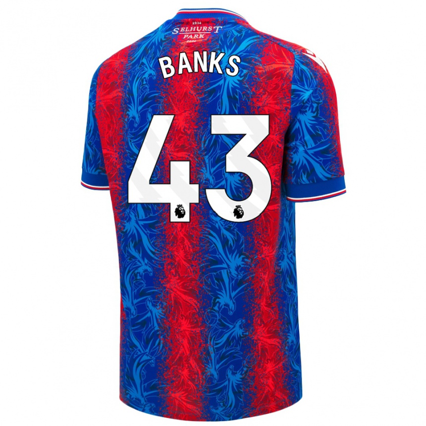 Enfant Football Maillot Scott Banks #43 Rayures Rouges Et Bleues Tenues Domicile 2024/25