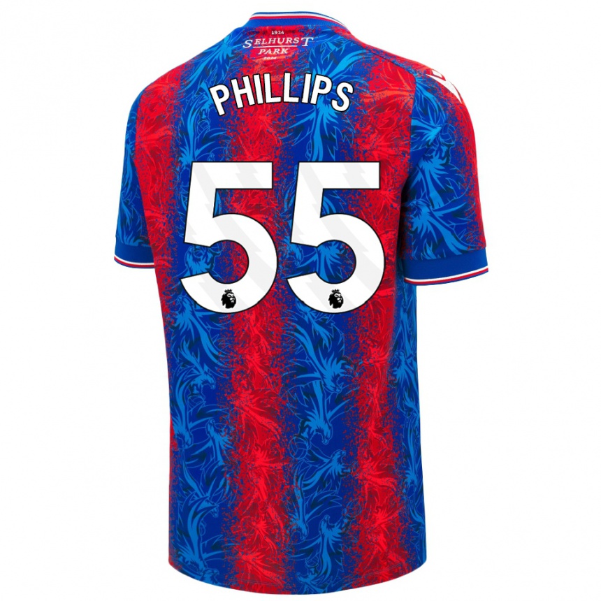 Enfant Football Maillot Killian Phillips #55 Rayures Rouges Et Bleues Tenues Domicile 2024/25