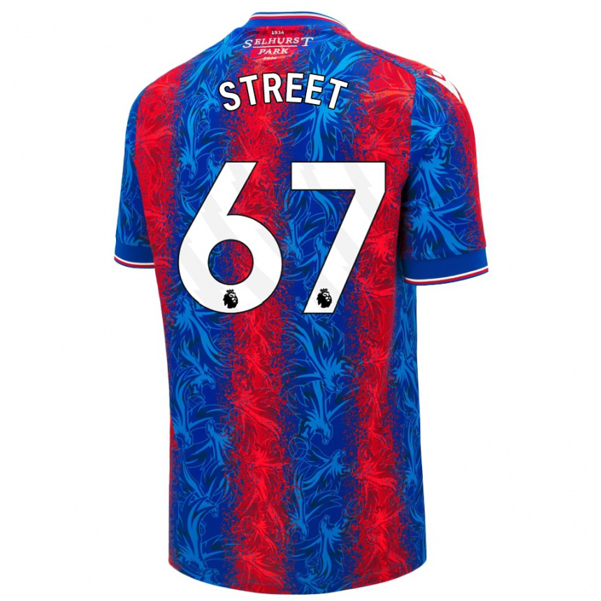 Enfant Football Maillot Rob Street #67 Rayures Rouges Et Bleues Tenues Domicile 2024/25