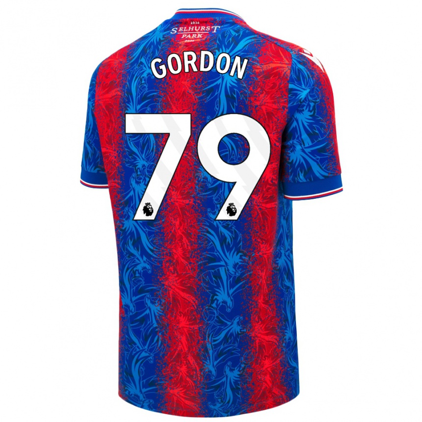 Enfant Football Maillot John-Kymani Gordon #79 Rayures Rouges Et Bleues Tenues Domicile 2024/25