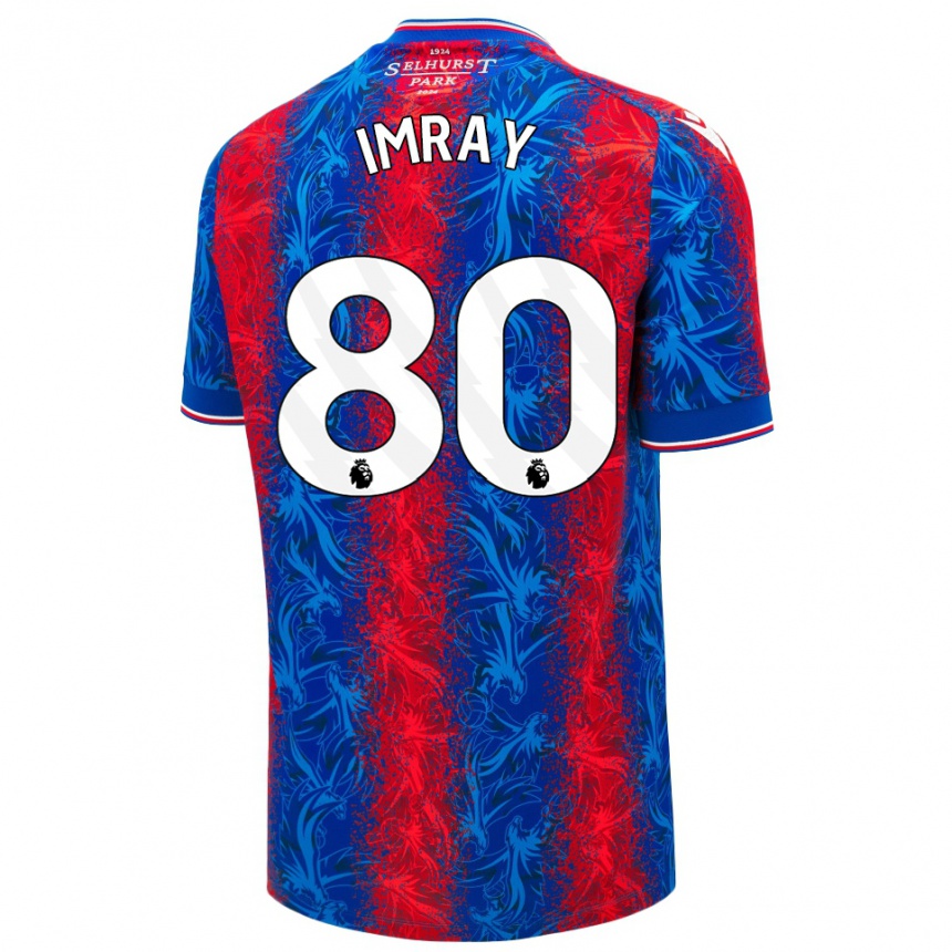 Enfant Football Maillot Danny Imray #80 Rayures Rouges Et Bleues Tenues Domicile 2024/25