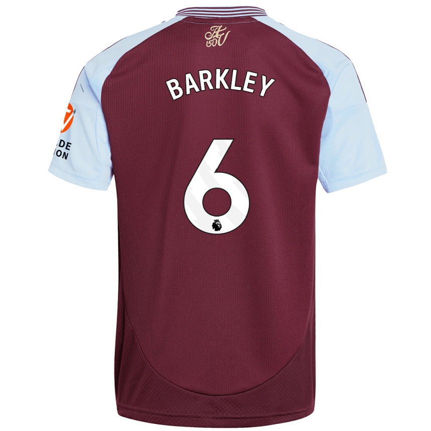 Enfant Football Maillot Ross Barkley #6 Bordeaux Bleu Ciel Tenues Domicile 2024/25