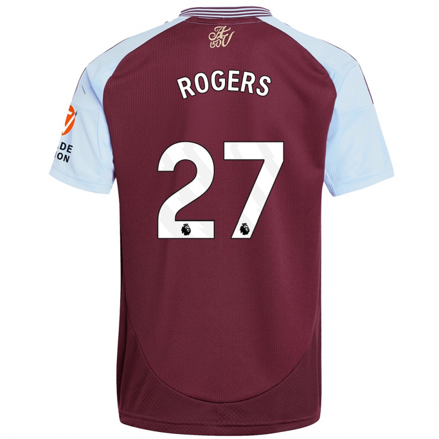 Enfant Football Maillot Morgan Rogers #27 Bordeaux Bleu Ciel Tenues Domicile 2024/25