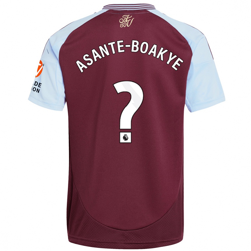 Enfant Football Maillot Max Asante-Boakye #0 Bordeaux Bleu Ciel Tenues Domicile 2024/25