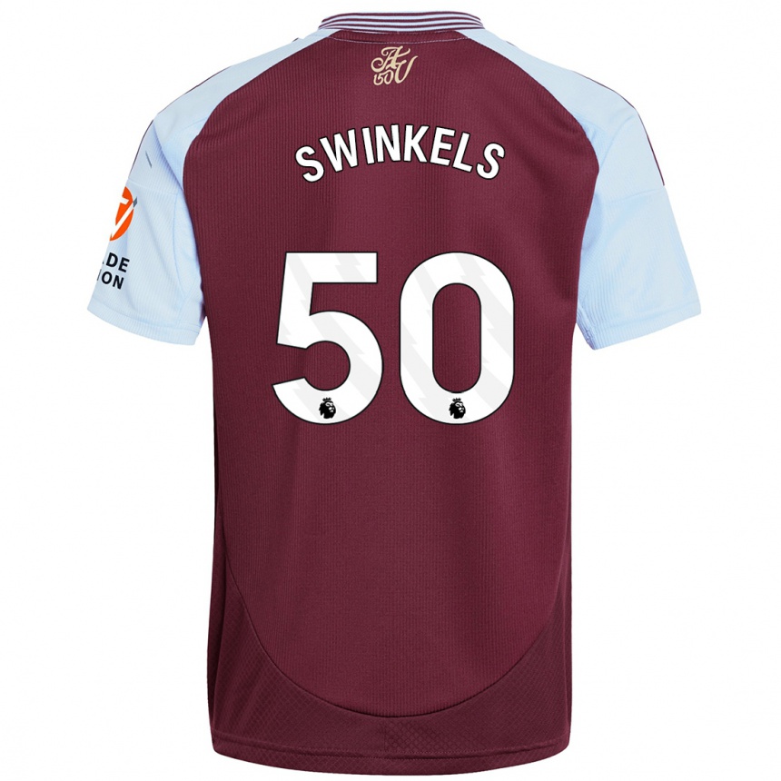 Enfant Football Maillot Sil Swinkels #50 Bordeaux Bleu Ciel Tenues Domicile 2024/25