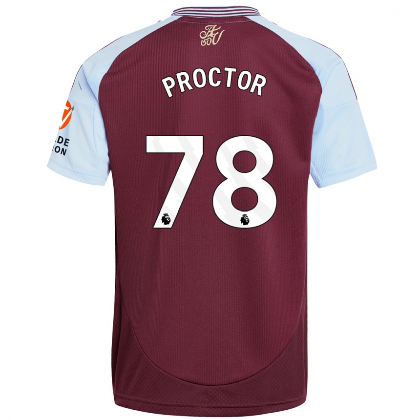 Enfant Football Maillot Sam Proctor #78 Bordeaux Bleu Ciel Tenues Domicile 2024/25