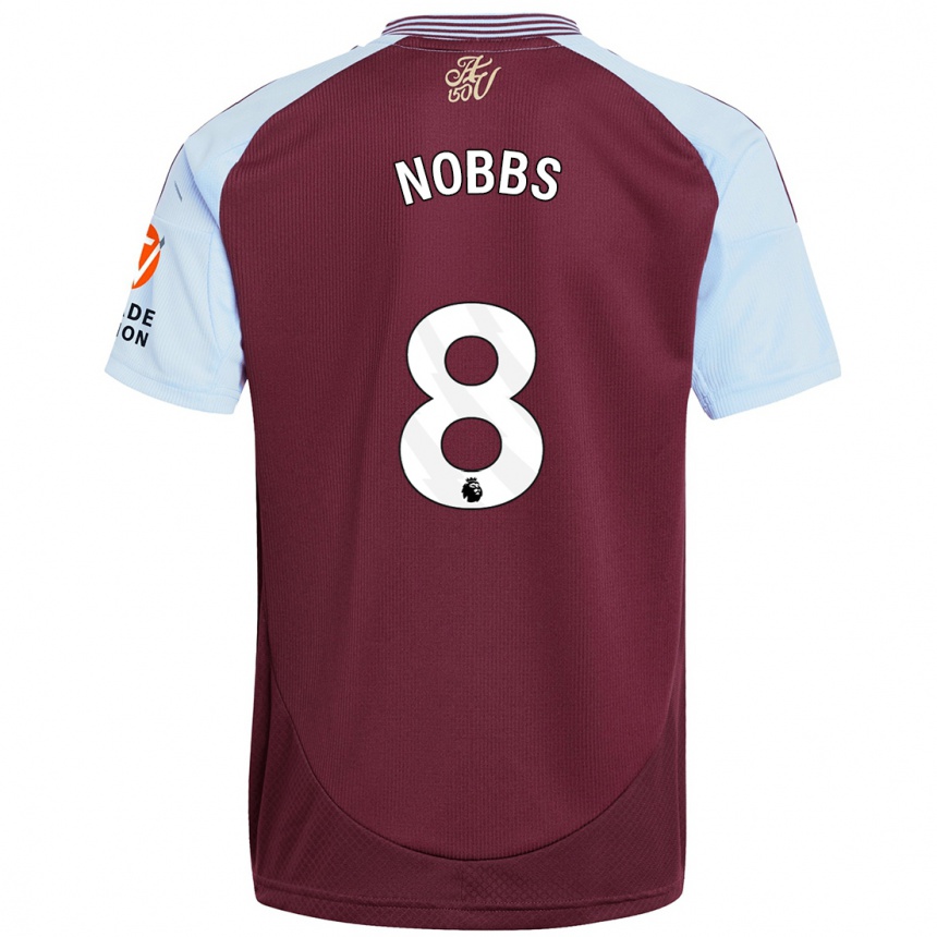 Enfant Football Maillot Jordan Nobbs #8 Bordeaux Bleu Ciel Tenues Domicile 2024/25