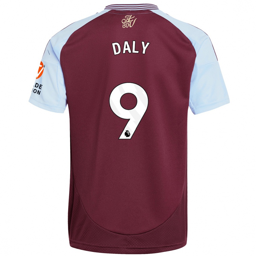 Enfant Football Maillot Rachel Daly #9 Bordeaux Bleu Ciel Tenues Domicile 2024/25