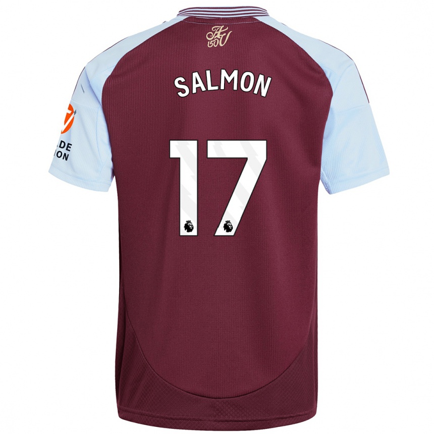 Enfant Football Maillot Ebony Salmon #17 Bordeaux Bleu Ciel Tenues Domicile 2024/25