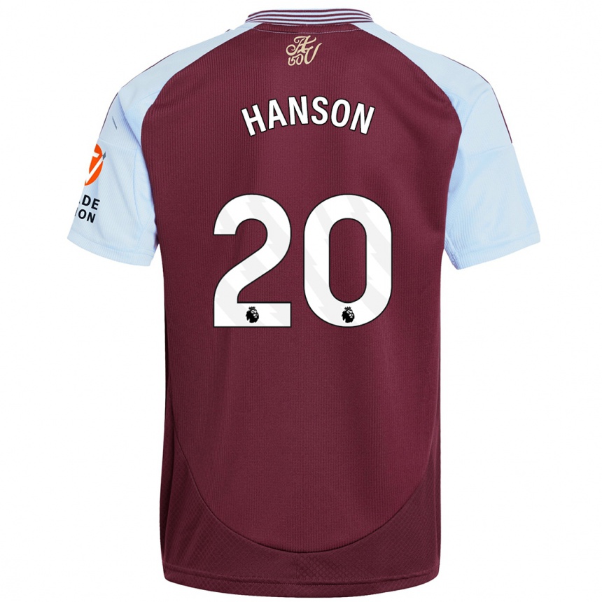 Enfant Football Maillot Kirsty Hanson #20 Bordeaux Bleu Ciel Tenues Domicile 2024/25