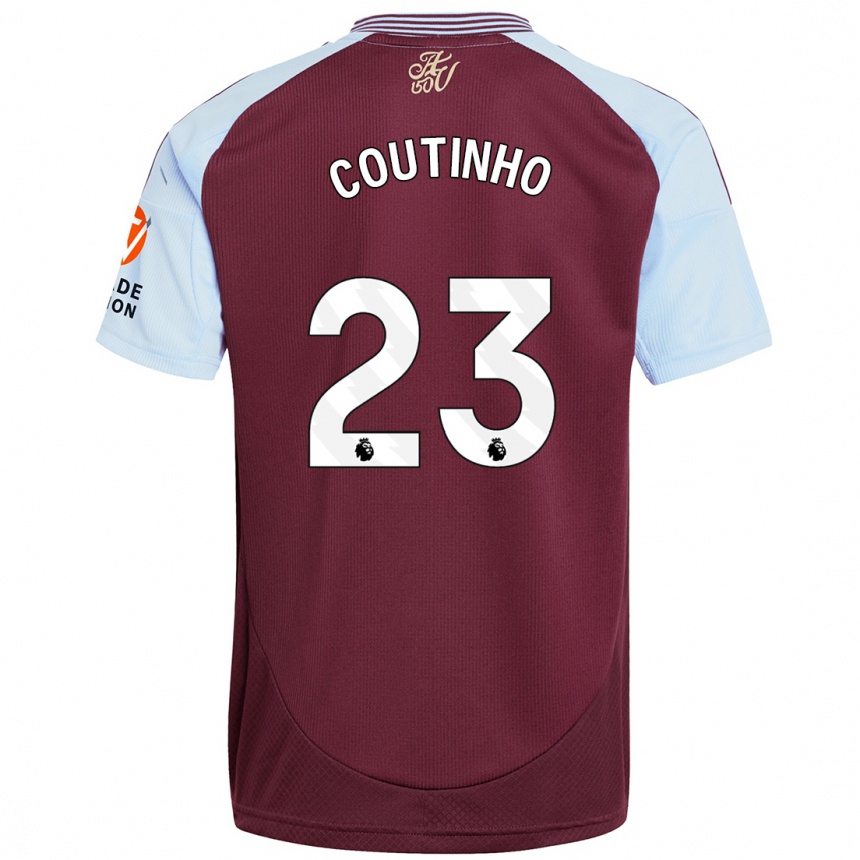 Enfant Football Maillot Philippe Coutinho #23 Bordeaux Bleu Ciel Tenues Domicile 2024/25