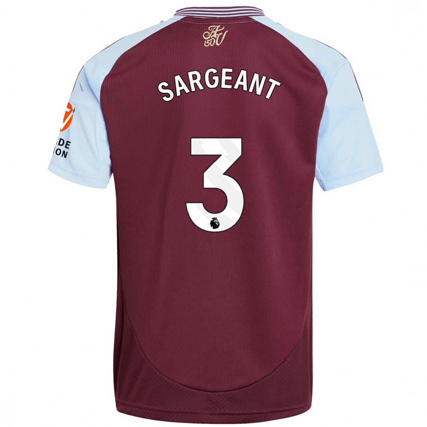 Enfant Football Maillot Meaghan Sargeant #3 Bordeaux Bleu Ciel Tenues Domicile 2024/25