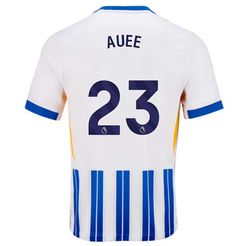 Enfant Football Maillot Marit Auée #23 Blanc Bleu À Rayures Fines Tenues Domicile 2024/25